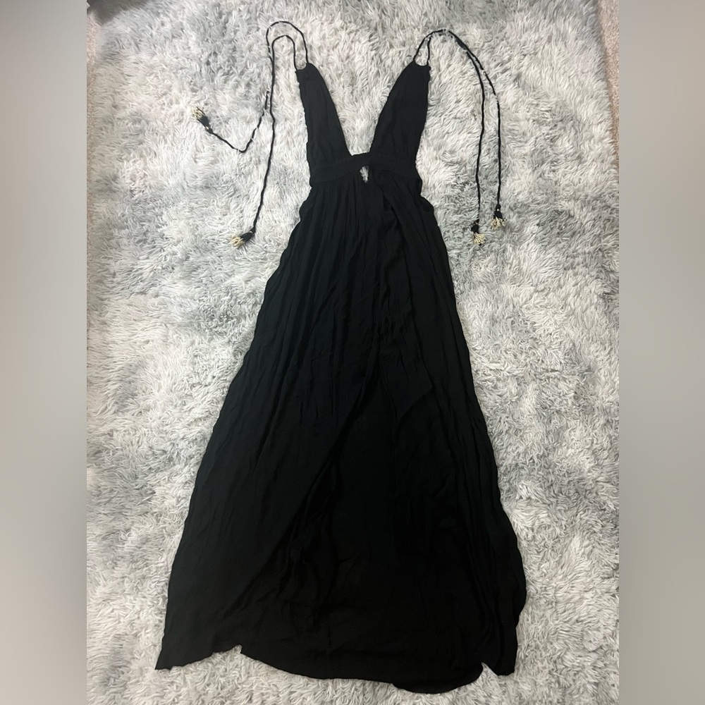 Free people look into the sun maxi dress in black size small